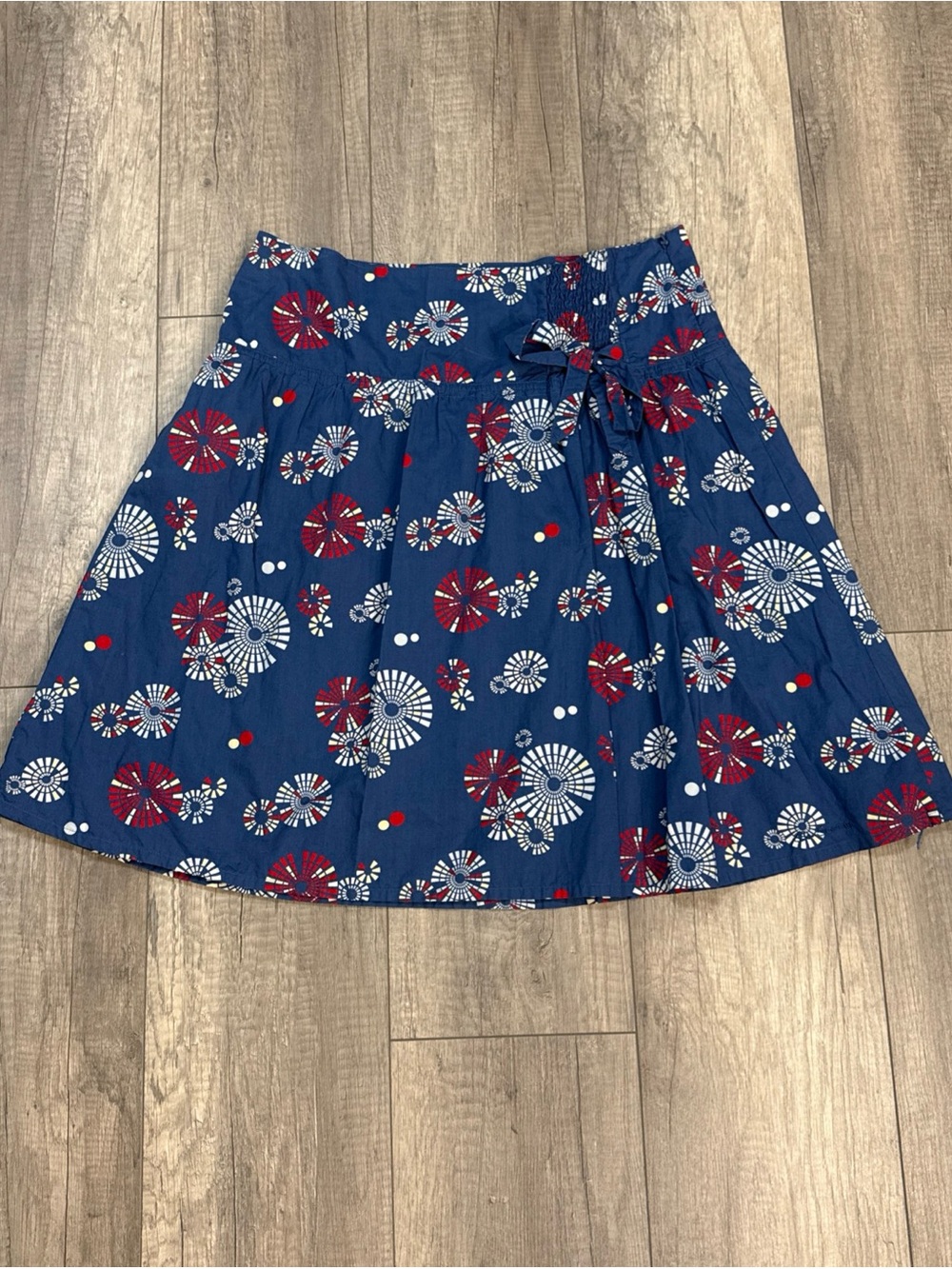 Ben Sherman Navy Skater Skirt with Red & White Circle Print